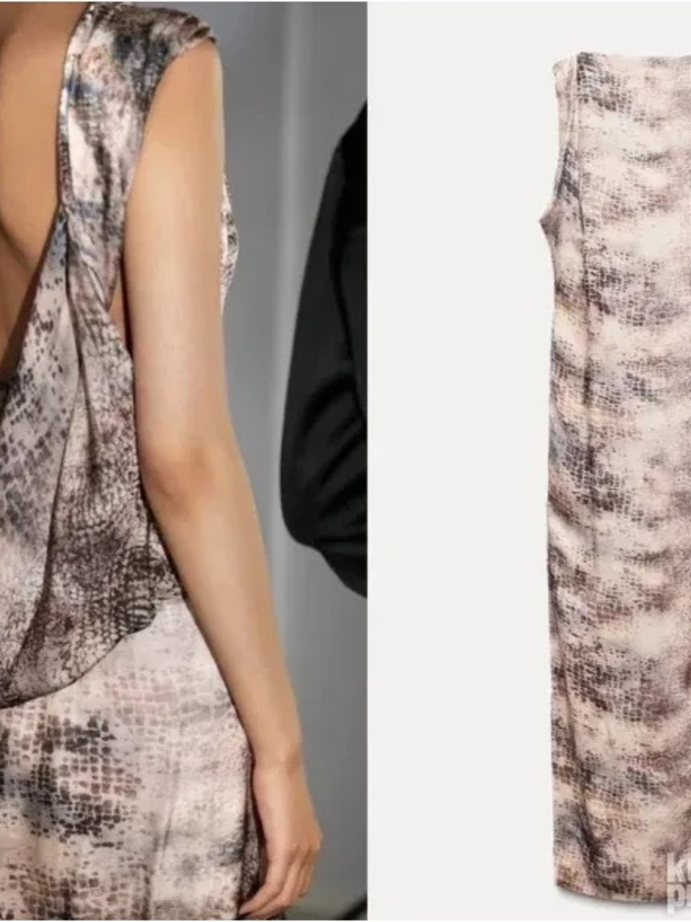 Zara Neutral Snake-Print Backless Shift Dress